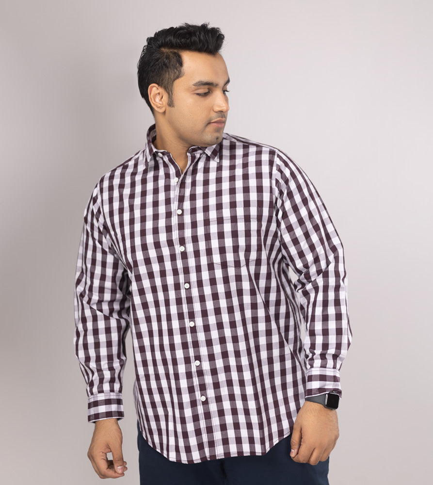 Plus Size Casual Shirt | 4XL - 10XL | 100% Cotton | Brown