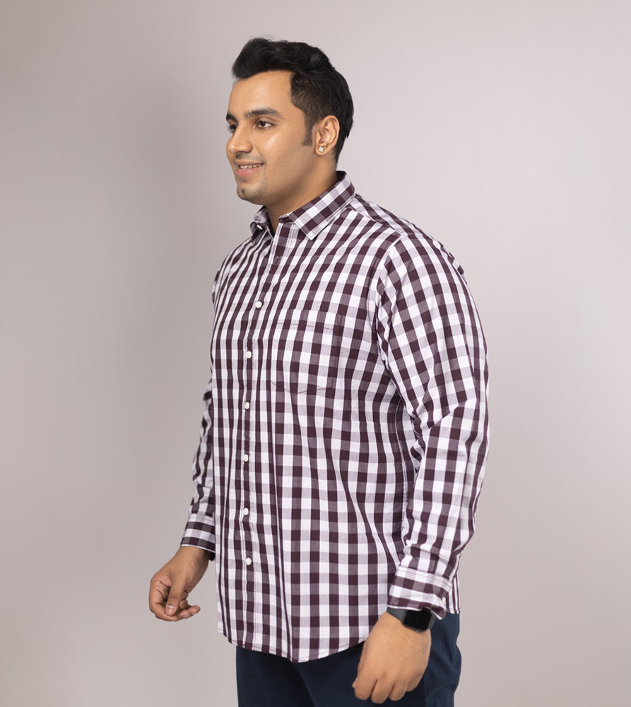 Plus Size Casual Shirt | 4XL - 10XL | 100% Cotton | Brown