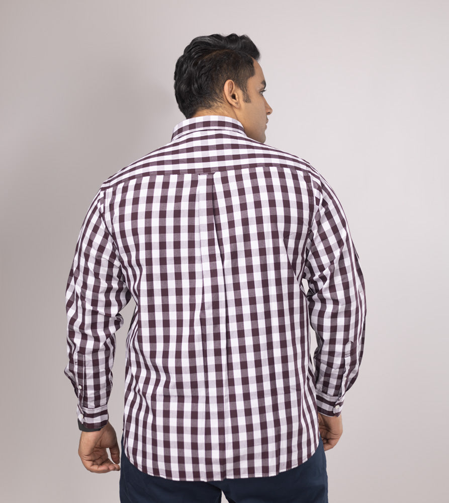 Plus Size Casual Shirt | 4XL - 10XL | 100% Cotton | Brown
