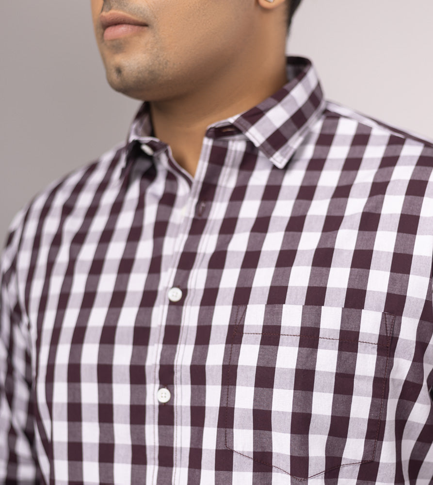 Plus Size Casual Shirt | 4XL - 10XL | 100% Cotton | Brown