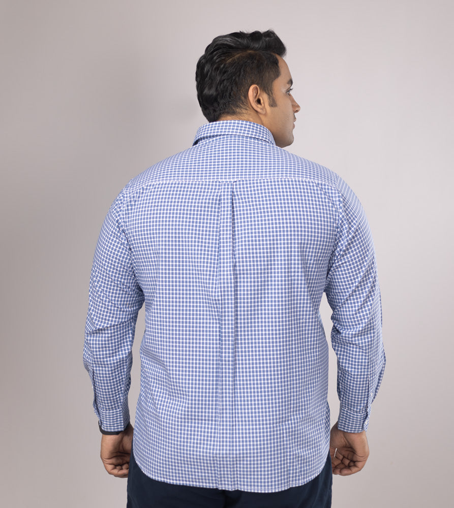 Plus Size Casual Shirt | 4XL - 10XL | 100% Cotton | Blue