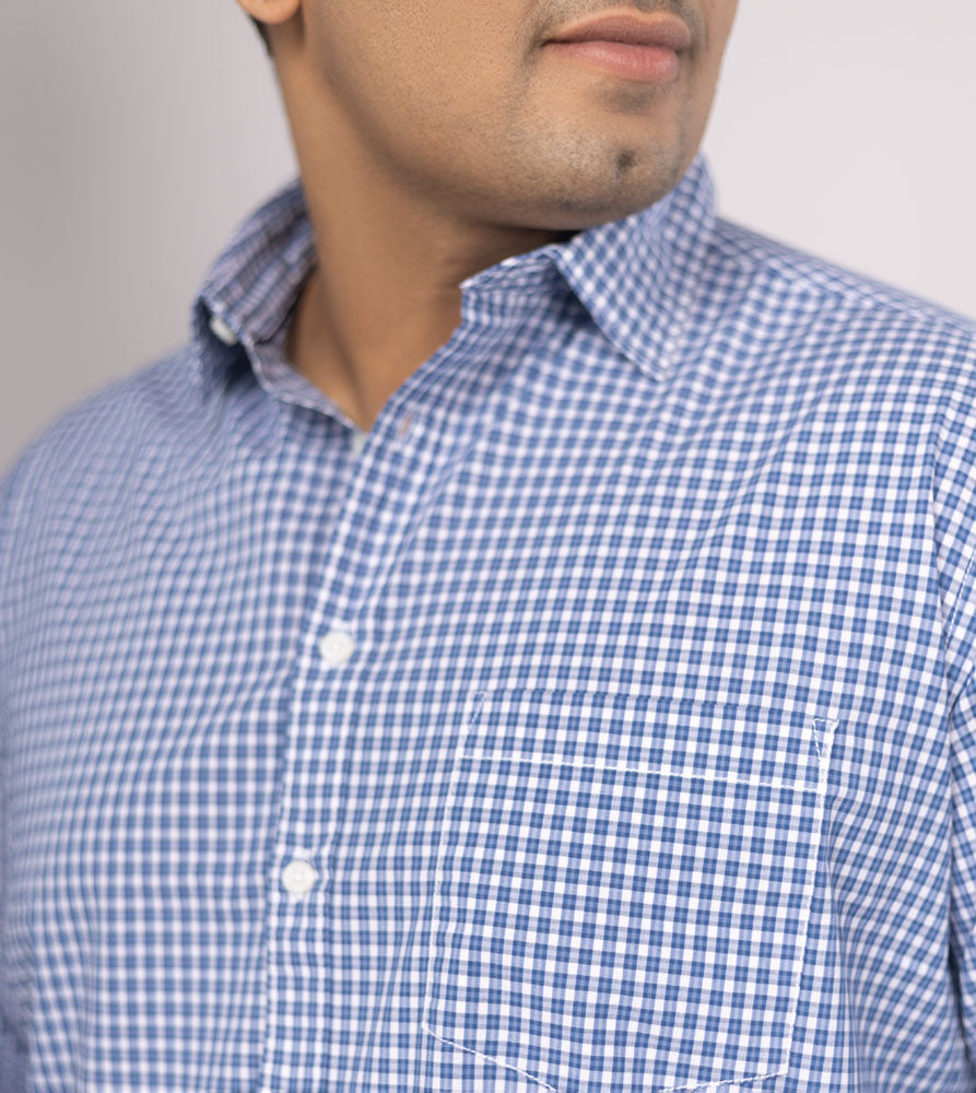 Plus Size Casual Shirt | 4XL - 10XL | 100% Cotton | Blue