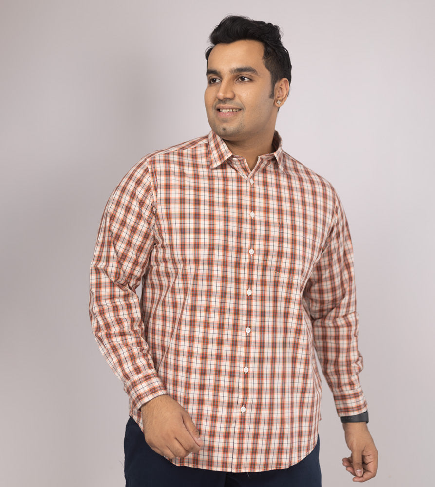 Plus Size Casual Shirt | 4XL - 10XL | 100% Cotton | Beige