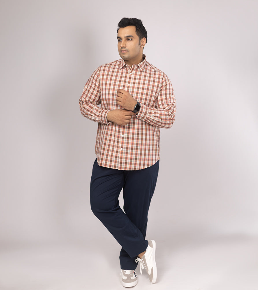 Plus Size Casual Shirt | 4XL - 10XL | 100% Cotton | Beige