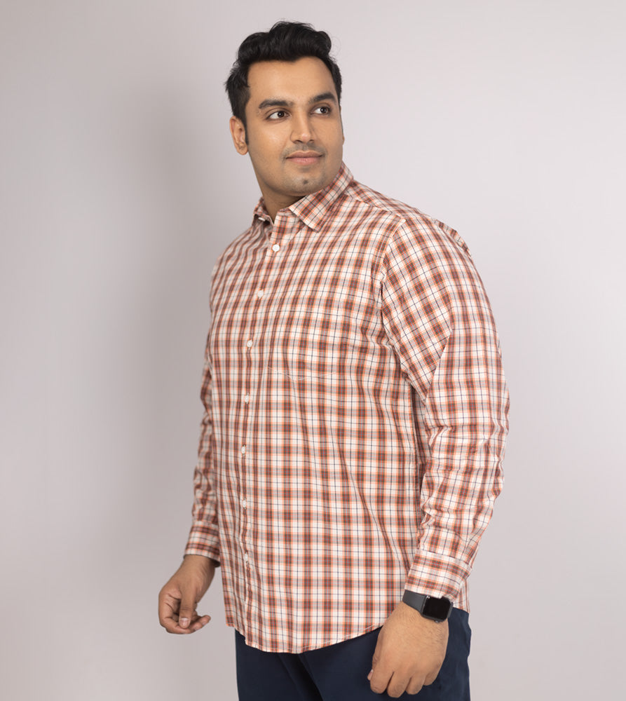 Plus Size Casual Shirt | 4XL - 10XL | 100% Cotton | Beige