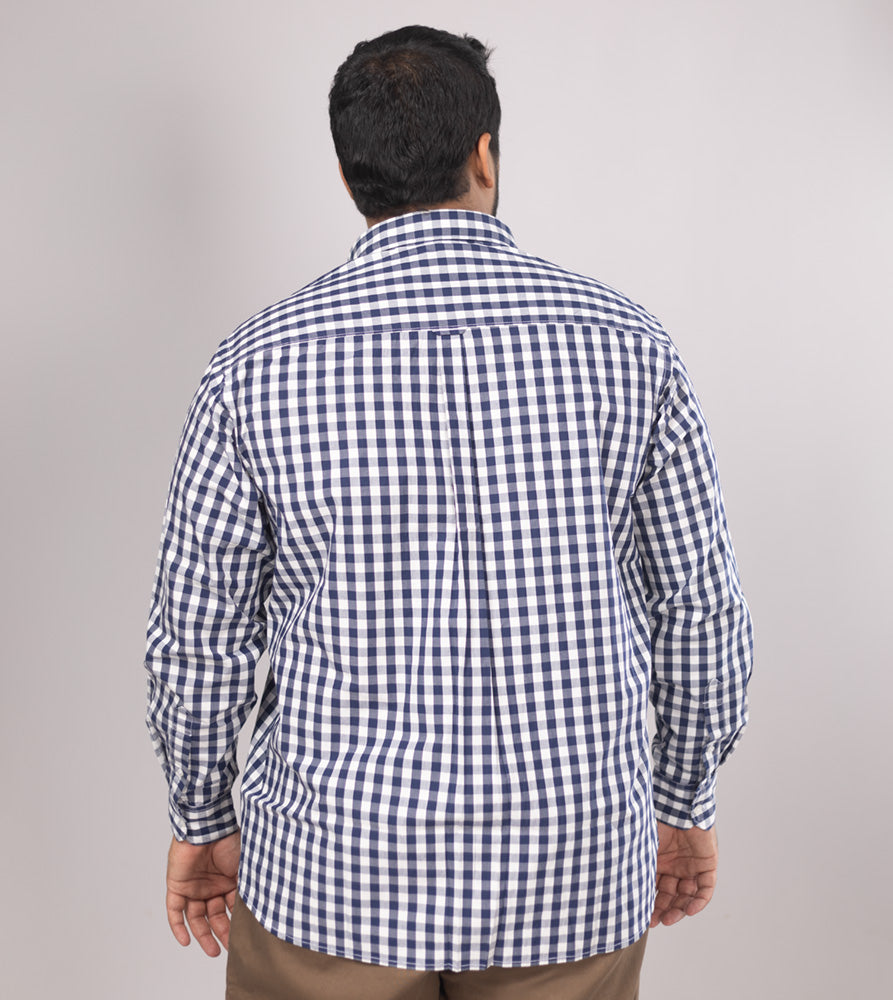 Plus Size Casual Shirt | 4XL - 10XL | 100% Cotton | Navy