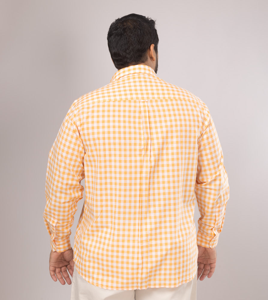 Plus Size Casual Shirt | 4XL - 10XL | 100% Cotton | Peach
