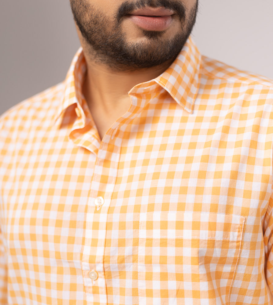 Plus Size Casual Shirt | 4XL - 10XL | 100% Cotton | Peach