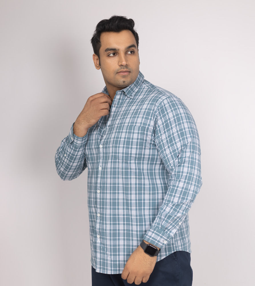 Plus Size Casual Shirt | 4XL - 10XL | 100% Cotton | Teal