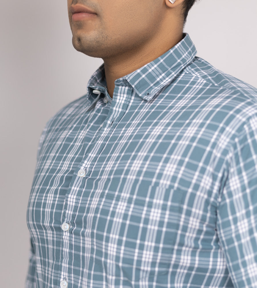 Plus Size Casual Shirt | 4XL - 10XL | 100% Cotton | Teal