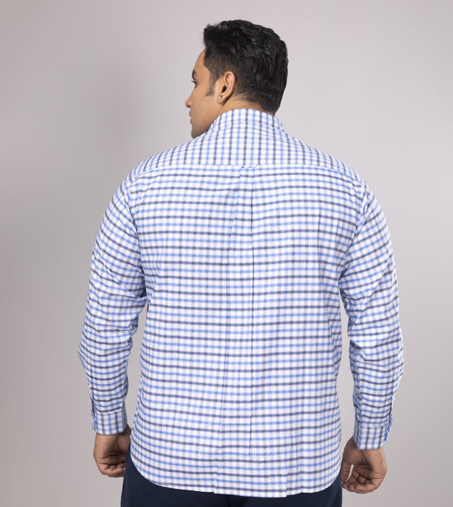 Plus Size Casual Shirt | 4XL - 10XL | 100% Cotton | Blue