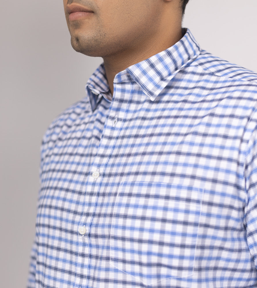 Plus Size Casual Shirt | 4XL - 10XL | 100% Cotton | Blue