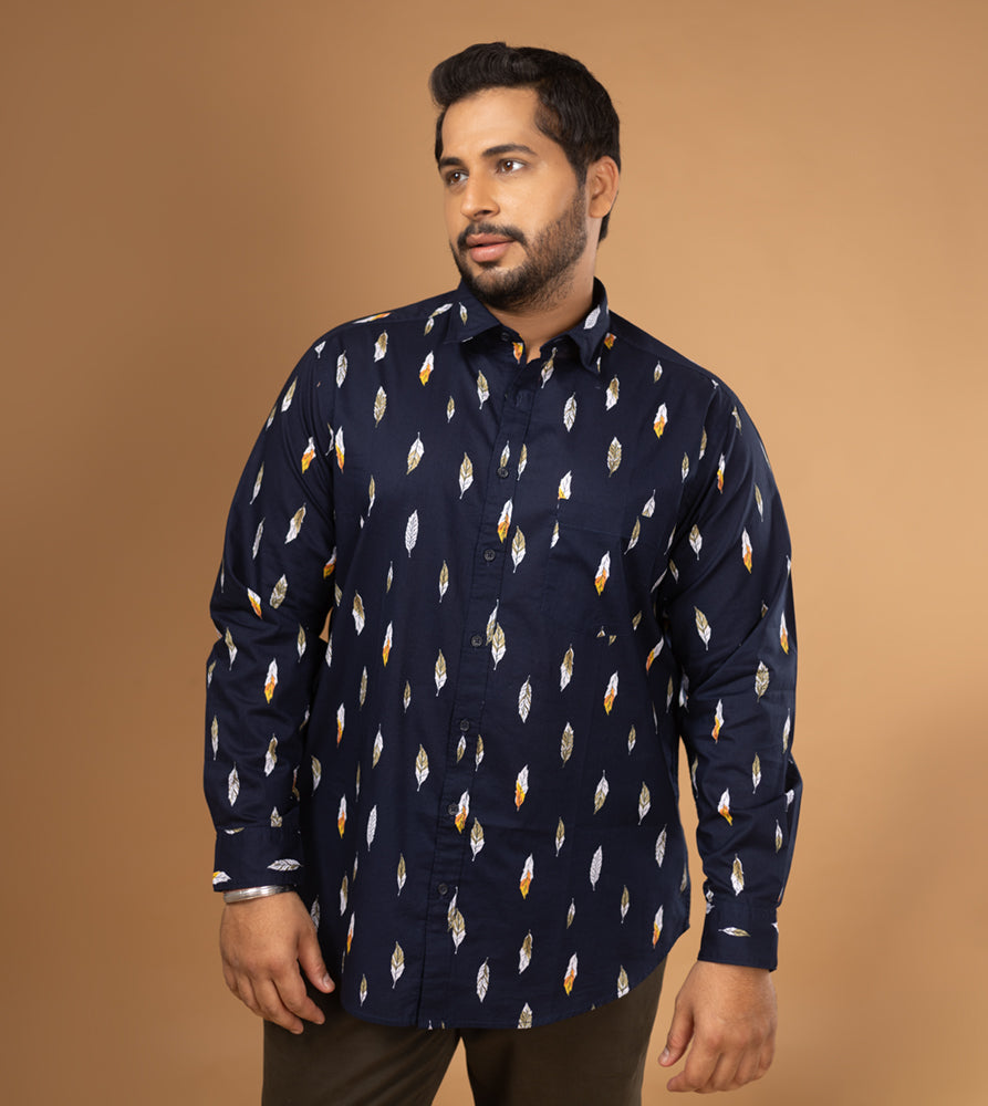 Plus Size Casual Shirt | 4XL - 10XL | 100% Cotton | Dark Navy