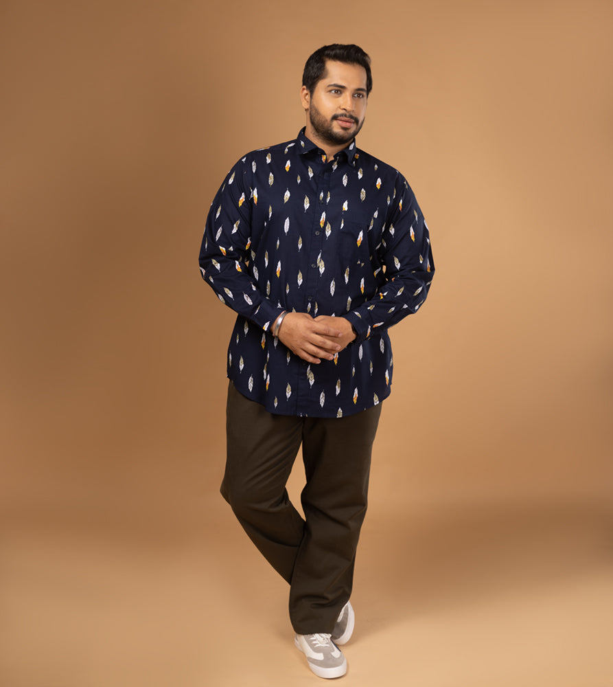 Plus Size Casual Shirt | 4XL - 10XL | 100% Cotton | Dark Navy
