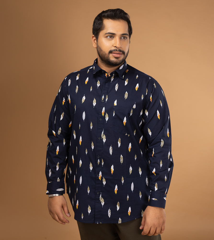 Plus Size Casual Shirt | 4XL - 10XL | 100% Cotton | Dark Navy