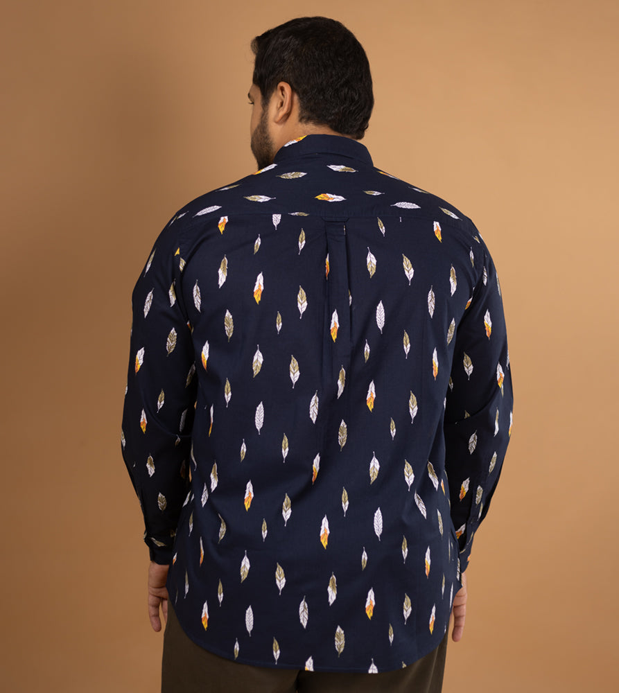 Plus Size Casual Shirt | 4XL - 10XL | 100% Cotton | Dark Navy