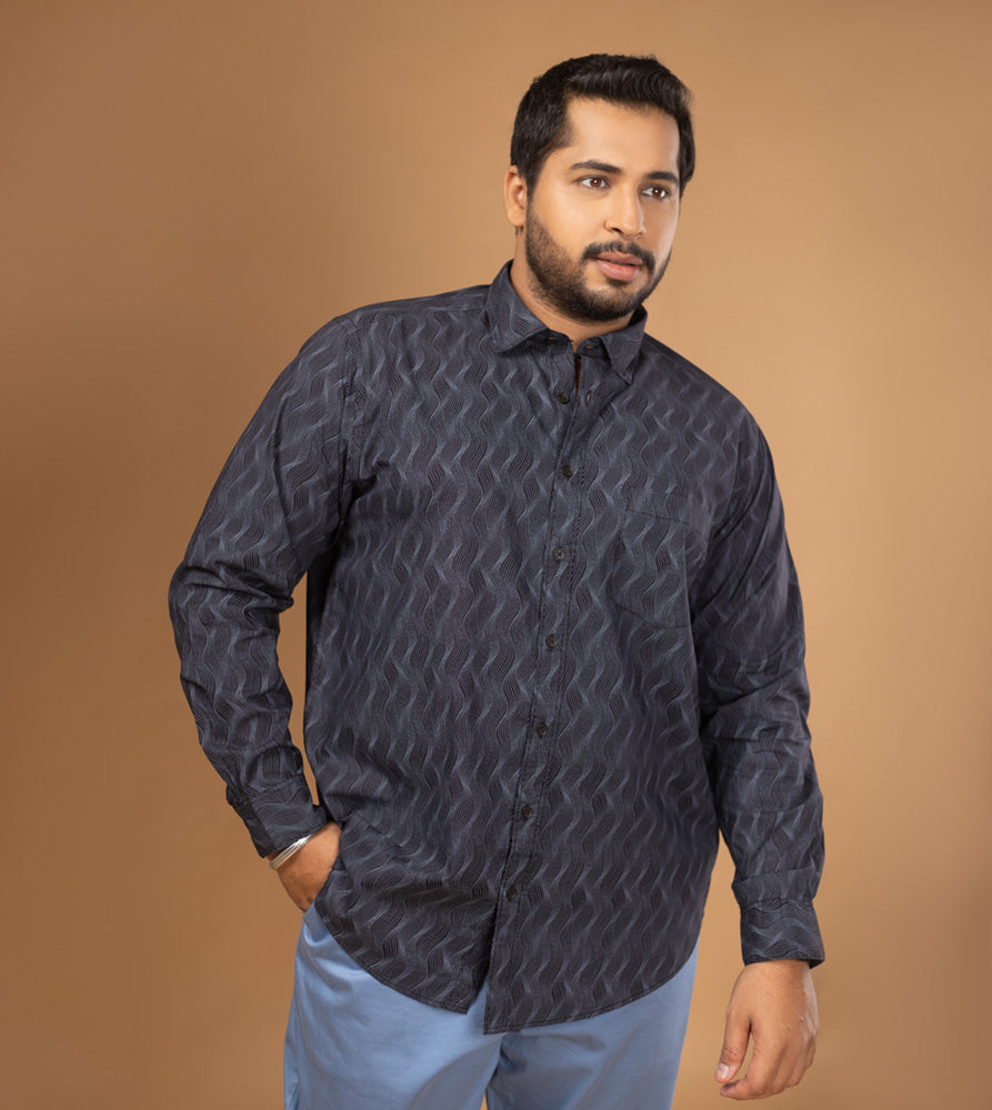 Plus Size Casual Shirt | 4XL - 10XL | 100% Cotton | Black