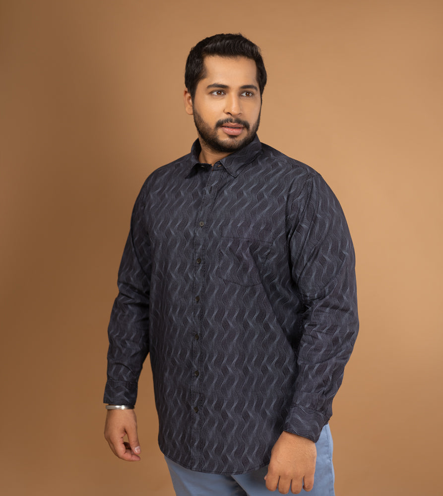 Plus Size Casual Shirt | 4XL - 10XL | 100% Cotton | Black