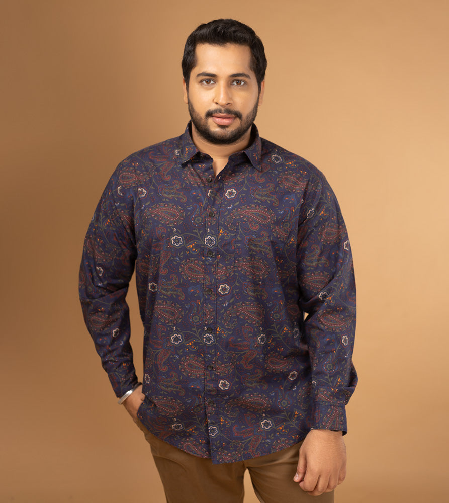 Plus Size Casual Shirt | 4XL - 10XL | 100% Cotton | Blue