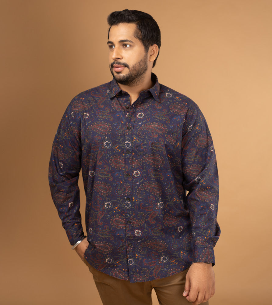 Plus Size Casual Shirt | 4XL - 10XL | 100% Cotton | Blue
