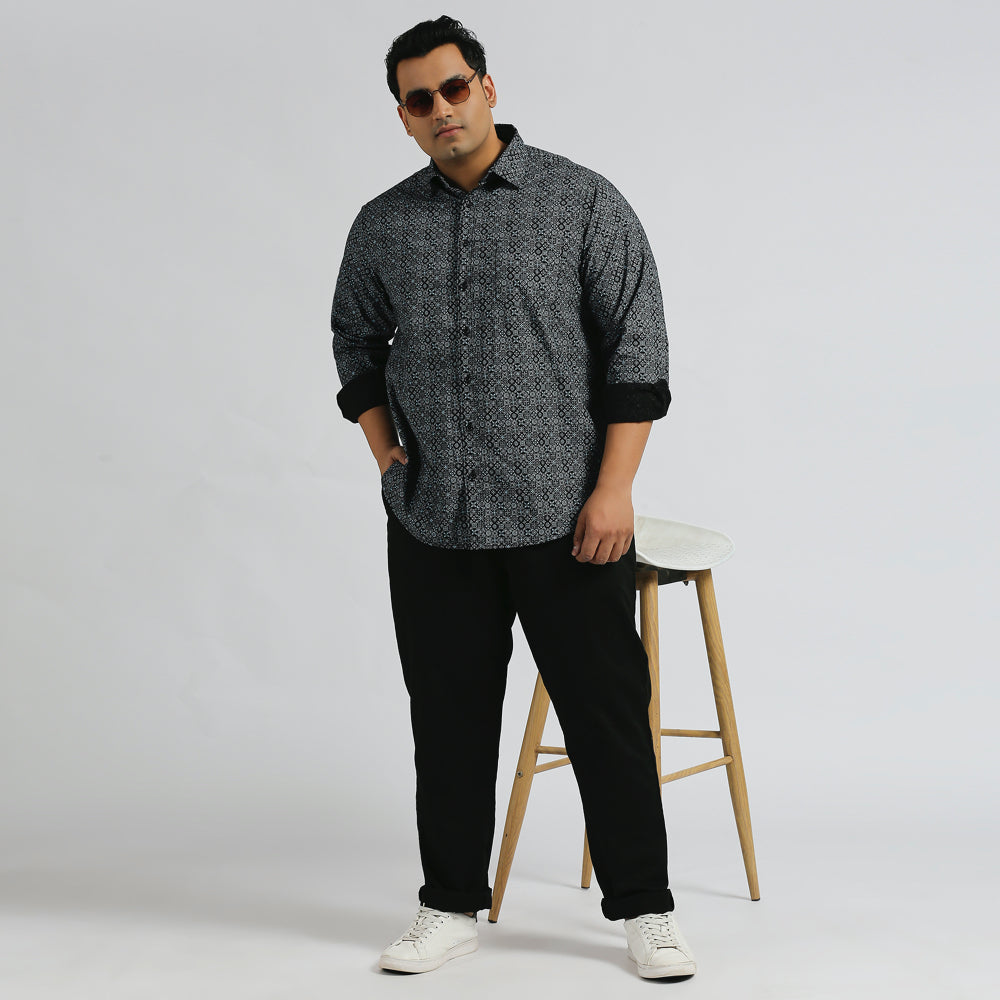 lus Size Casual Shirt | 4XL - 10XL | 100% Cotton | Grey