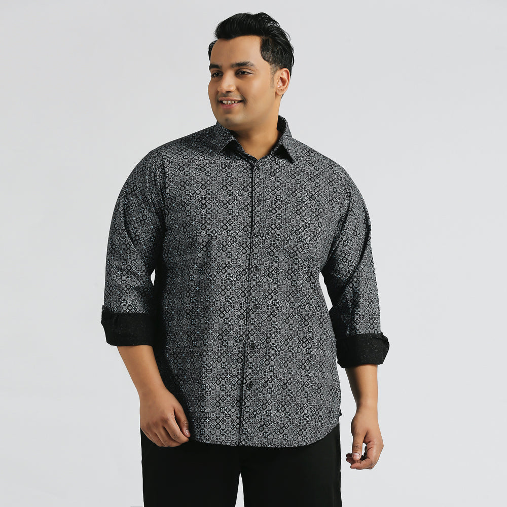 lus Size Casual Shirt | 4XL - 10XL | 100% Cotton | Grey