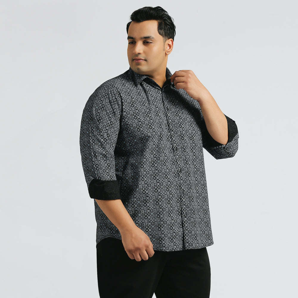lus Size Casual Shirt | 4XL - 10XL | 100% Cotton | Grey