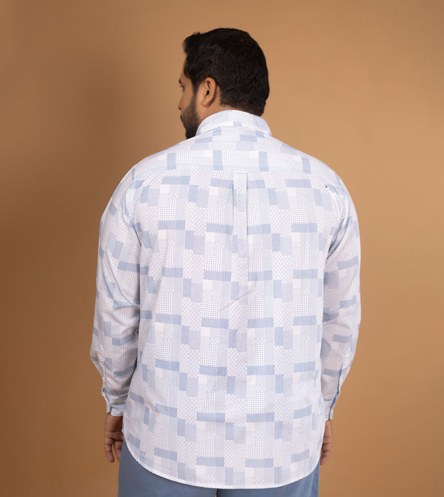 Plus Size Casual Shirt | 4XL - 10XL | 100% Cotton | Light Blue