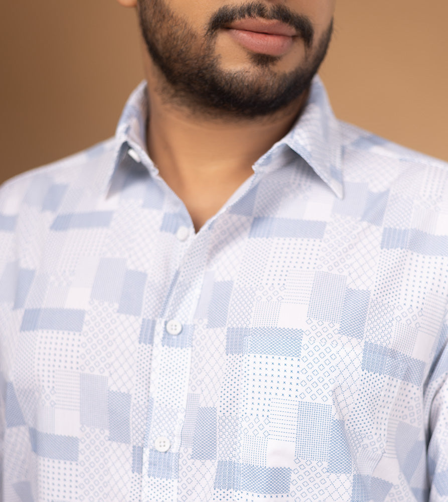 Plus Size Casual Shirt | 4XL - 10XL | 100% Cotton | Light Blue