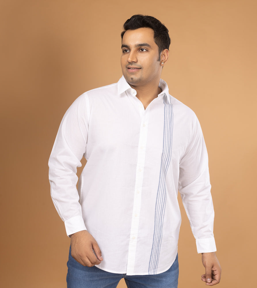 Plus Size Casual Shirt | 4XL - 10XL | 100% Cotton | White
