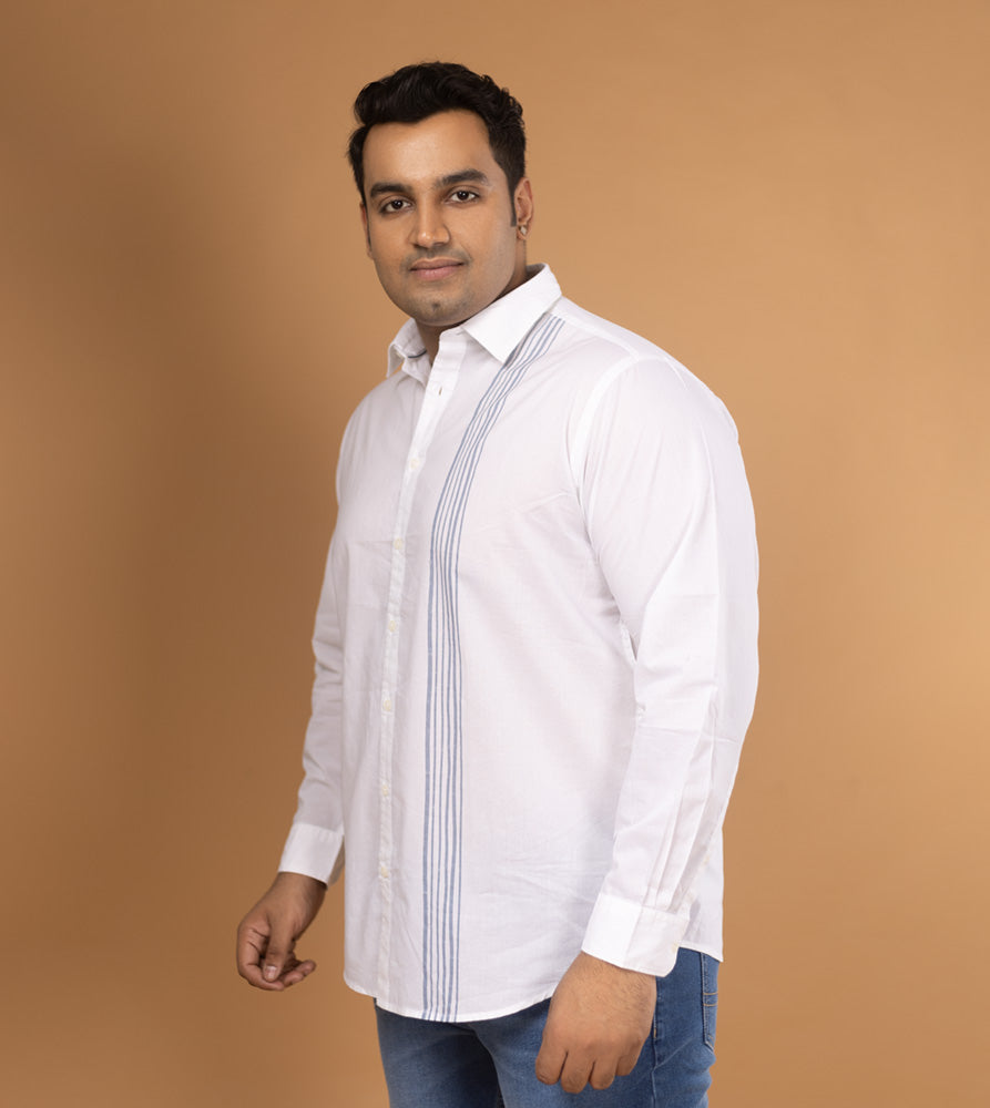 Plus Size Casual Shirt | 4XL - 10XL | 100% Cotton | White