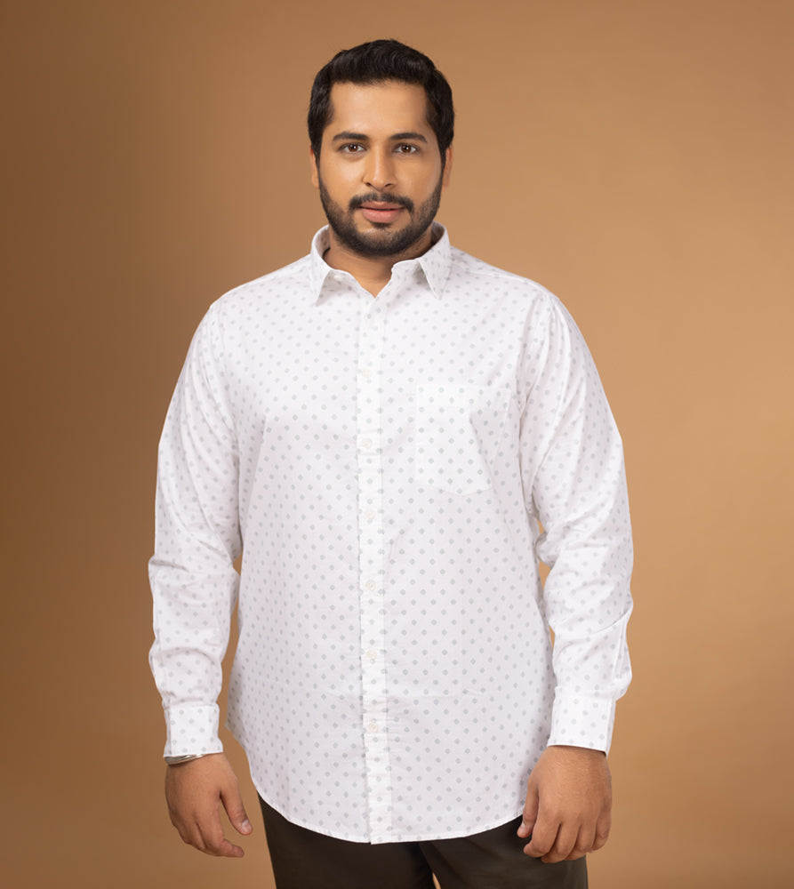 Plus Size Casual Shirt | 4XL - 10XL | 100% Cotton | White