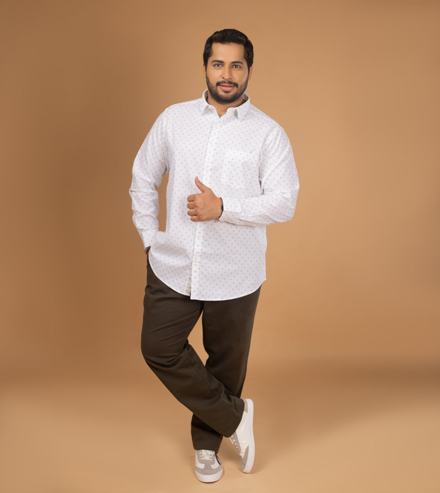 Plus Size Casual Shirt | 4XL - 10XL | 100% Cotton | White