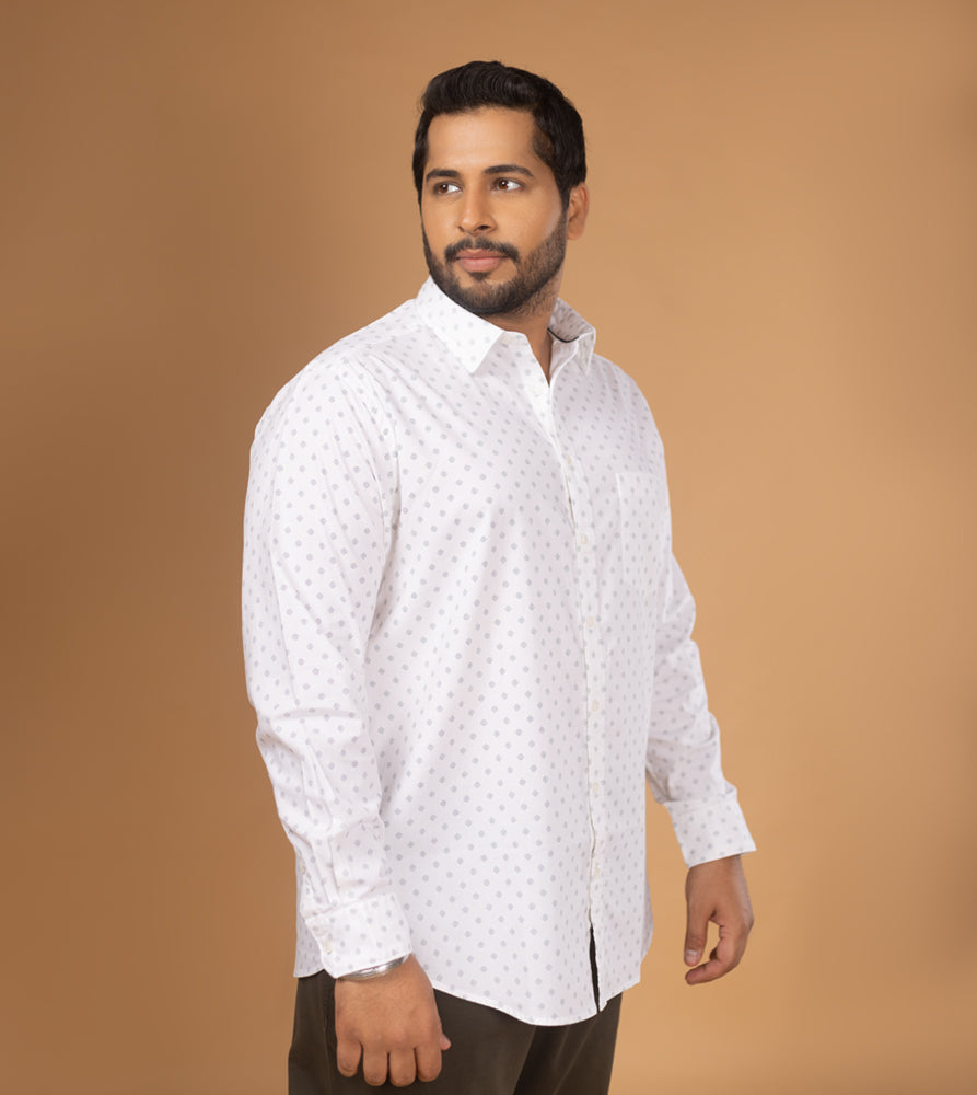 Plus Size Casual Shirt | 4XL - 10XL | 100% Cotton | White