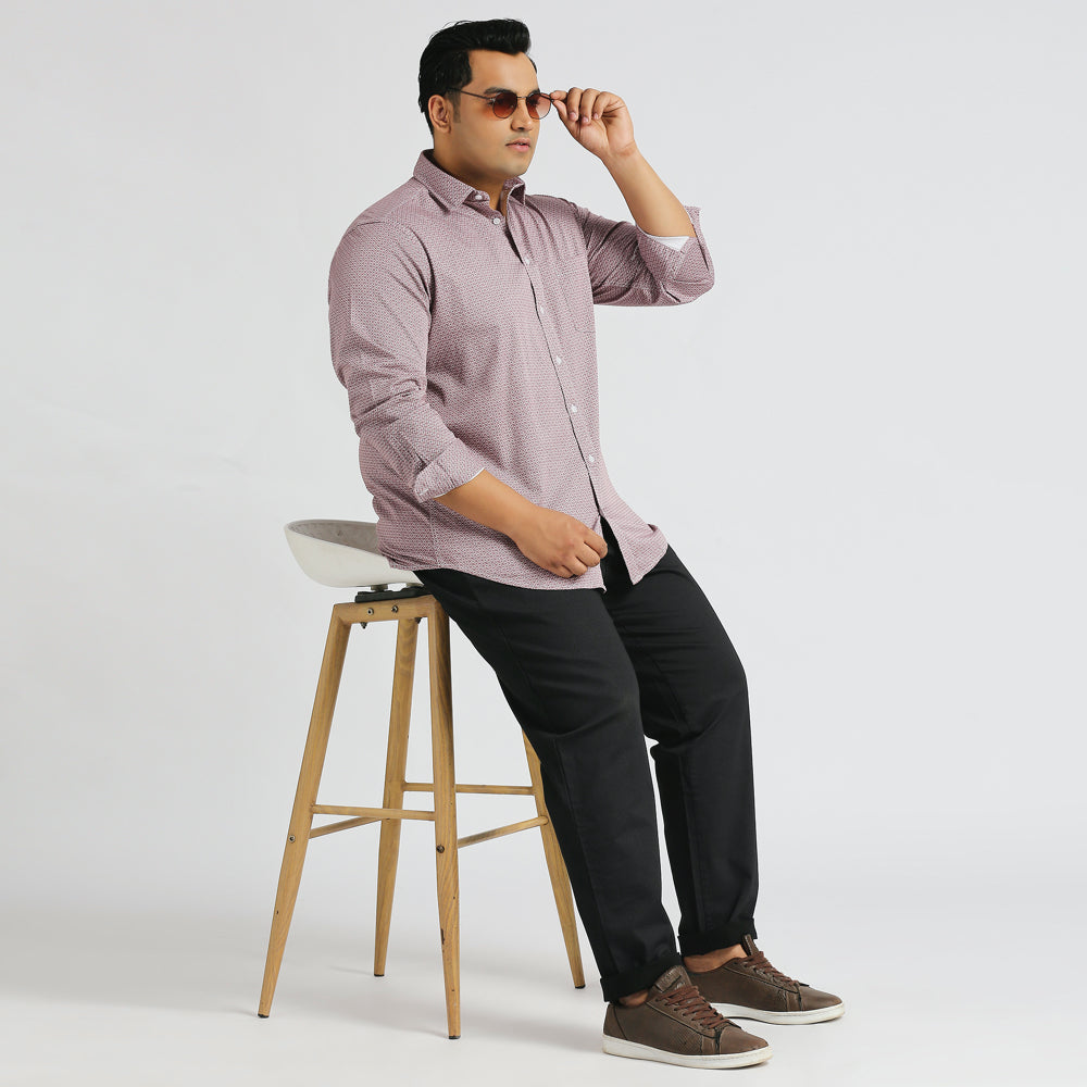 Plus Size Casual Shirt | 4XL - 10XL | 100% Cotton | Maroon
