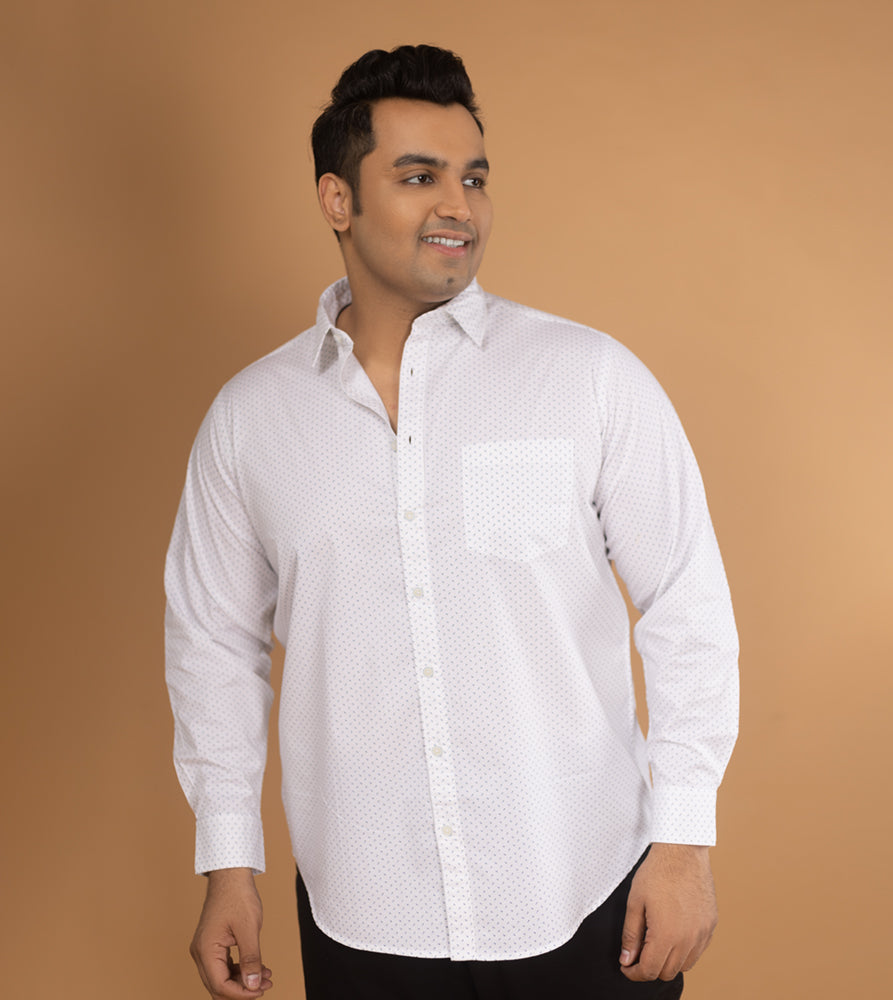 Plus Size Casual Shirt | 4XL - 10XL | 100% Cotton | White