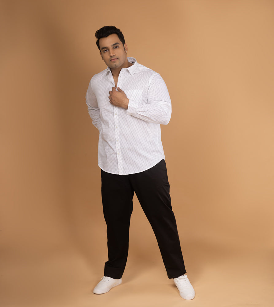 Plus Size Casual Shirt | 4XL - 10XL | 100% Cotton | White