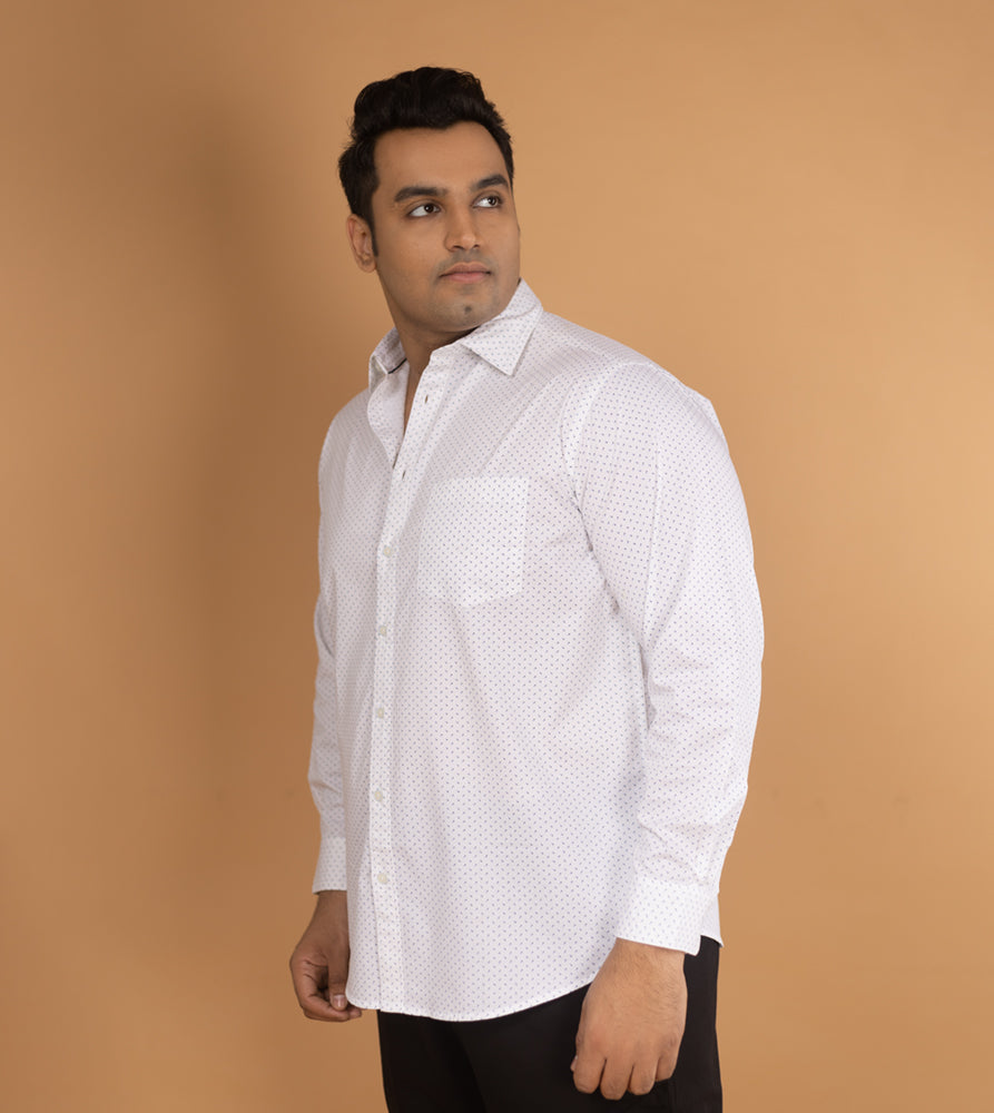 Plus Size Casual Shirt | 4XL - 10XL | 100% Cotton | White