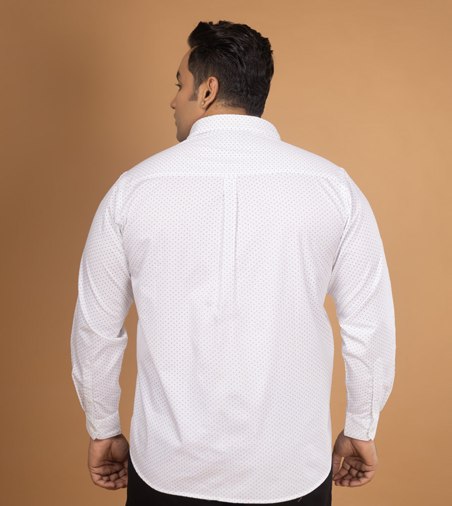 Plus Size Casual Shirt | 4XL - 10XL | 100% Cotton | White