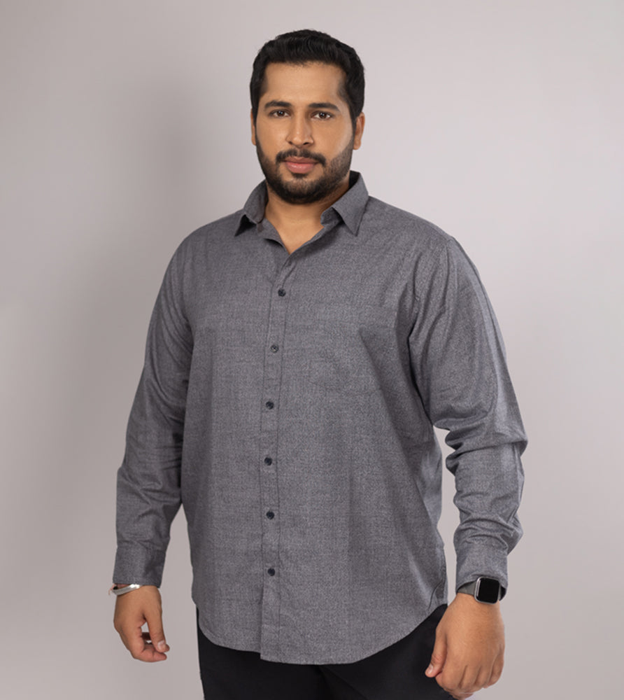 Plus Size Casual Shirt | 4XL - 10XL | 100% Cotton | Grey