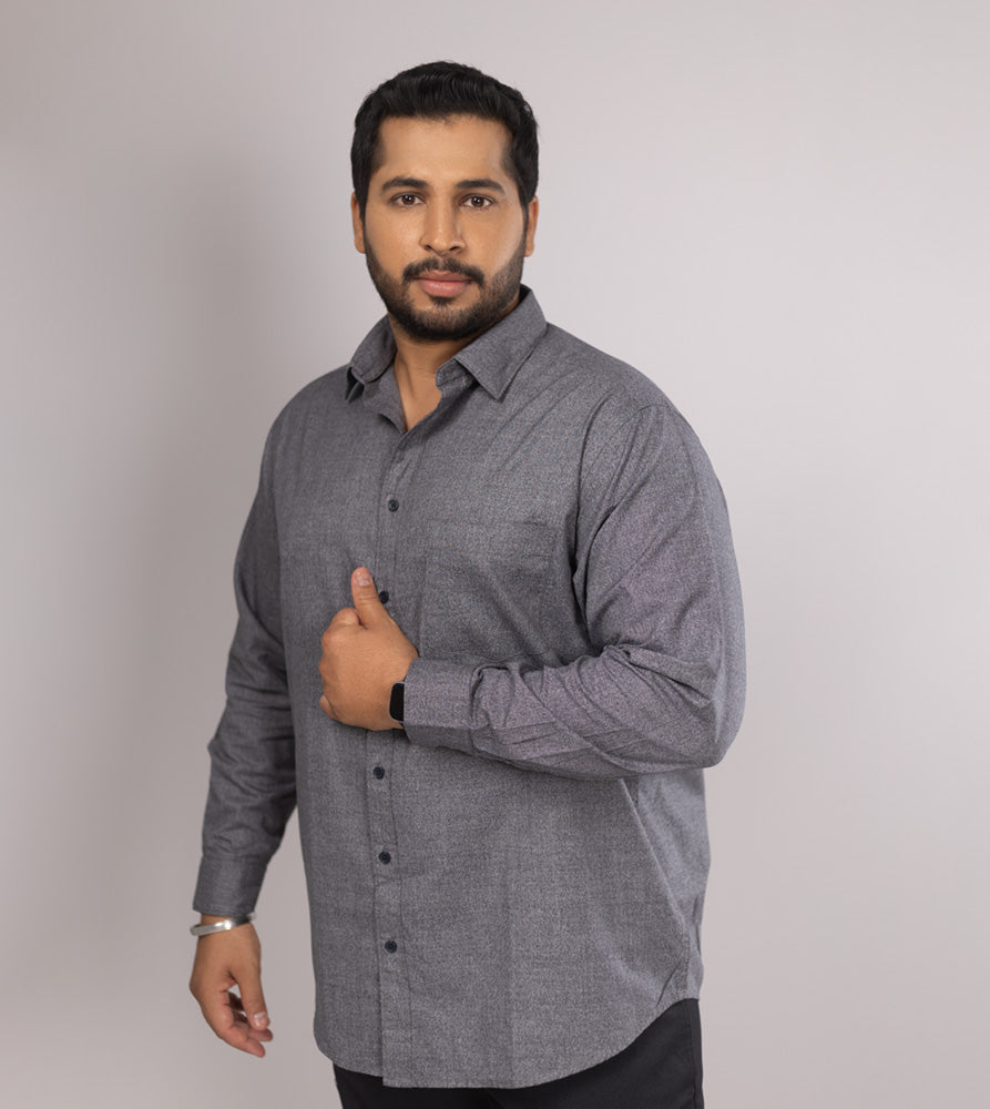 Plus Size Casual Shirt | 4XL - 10XL | 100% Cotton | Grey