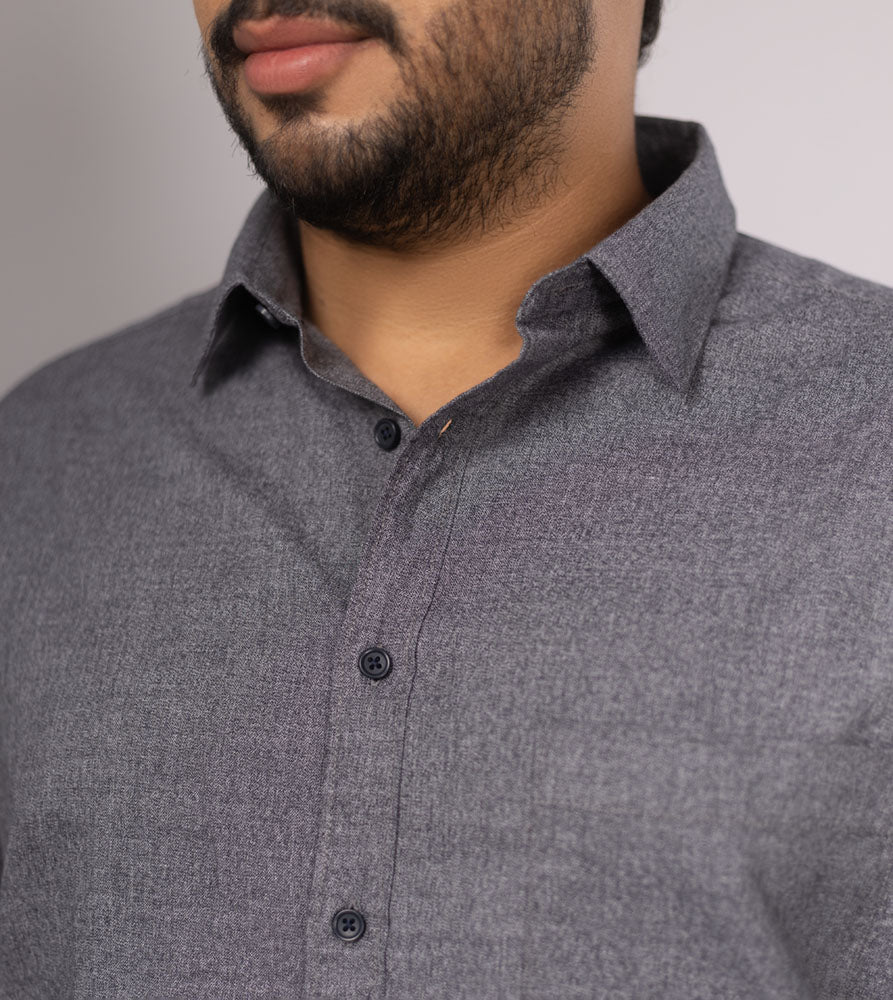 Plus Size Casual Shirt | 4XL - 10XL | 100% Cotton | Grey