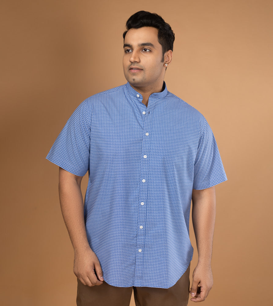 Plus Size Casual Shirt | 4XL - 10XL | 100% Cotton | Blue