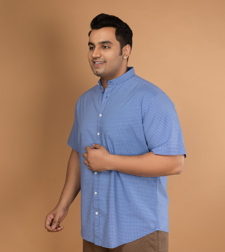 Plus Size Casual Shirt | 4XL - 10XL | 100% Cotton | Blue