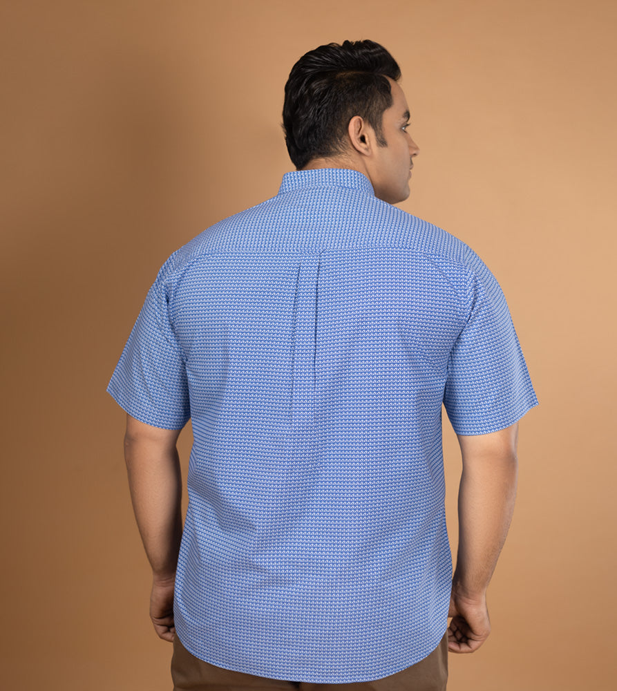 Plus Size Casual Shirt | 4XL - 10XL | 100% Cotton | Blue
