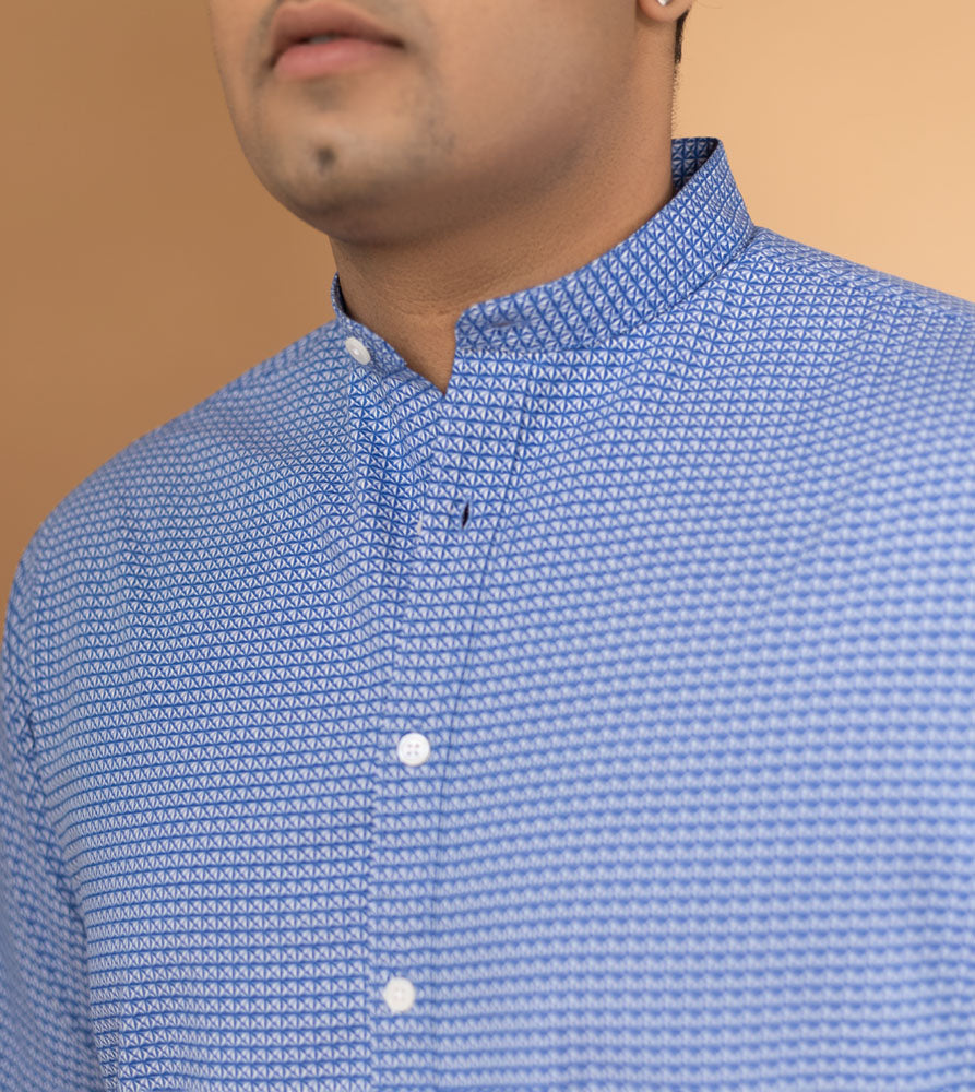 Plus Size Casual Shirt | 4XL - 10XL | 100% Cotton | Blue