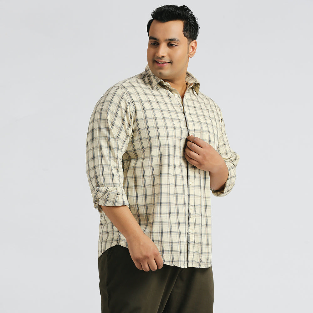 Plus Size Casual Shirt | 4XL - 10XL | 100% Cotton | Ecru
