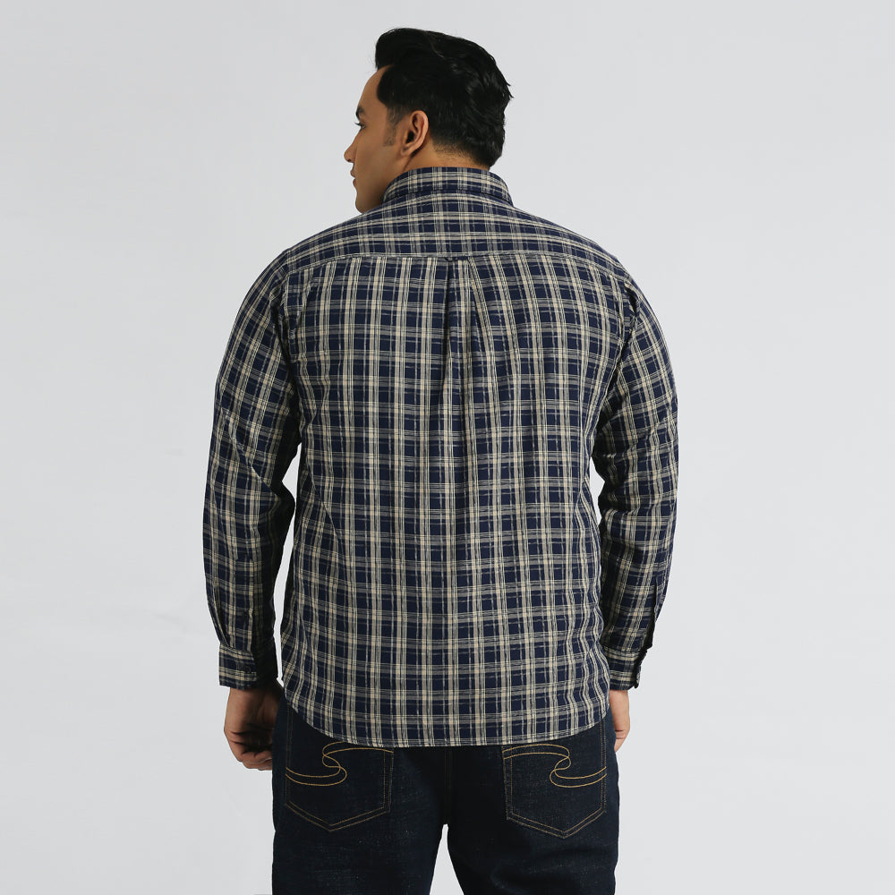 Plus Size Casual Shirt | 4XL - 10XL | 100% Cotton | Navy