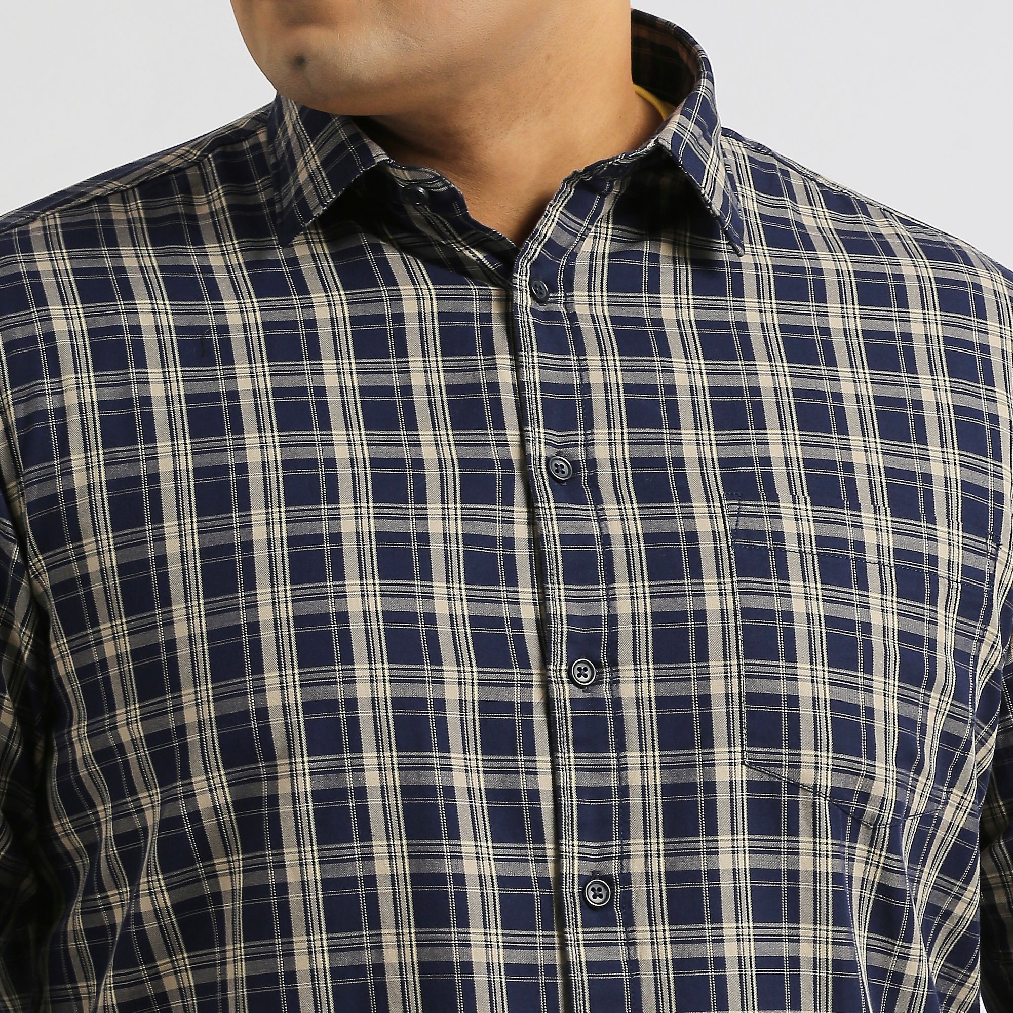Plus Size Casual Shirt | 4XL - 10XL | 100% Cotton | Navy