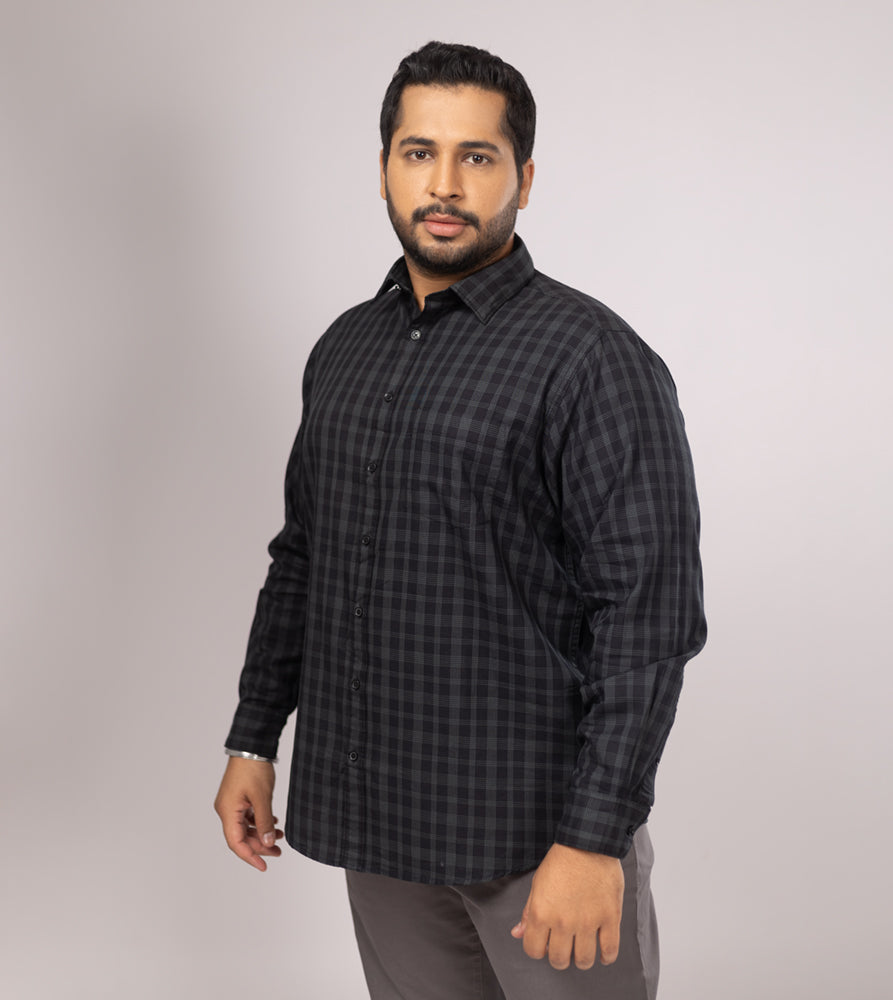 Plus Size Casual Shirt | 4XL - 10XL | 100% Cotton | Black